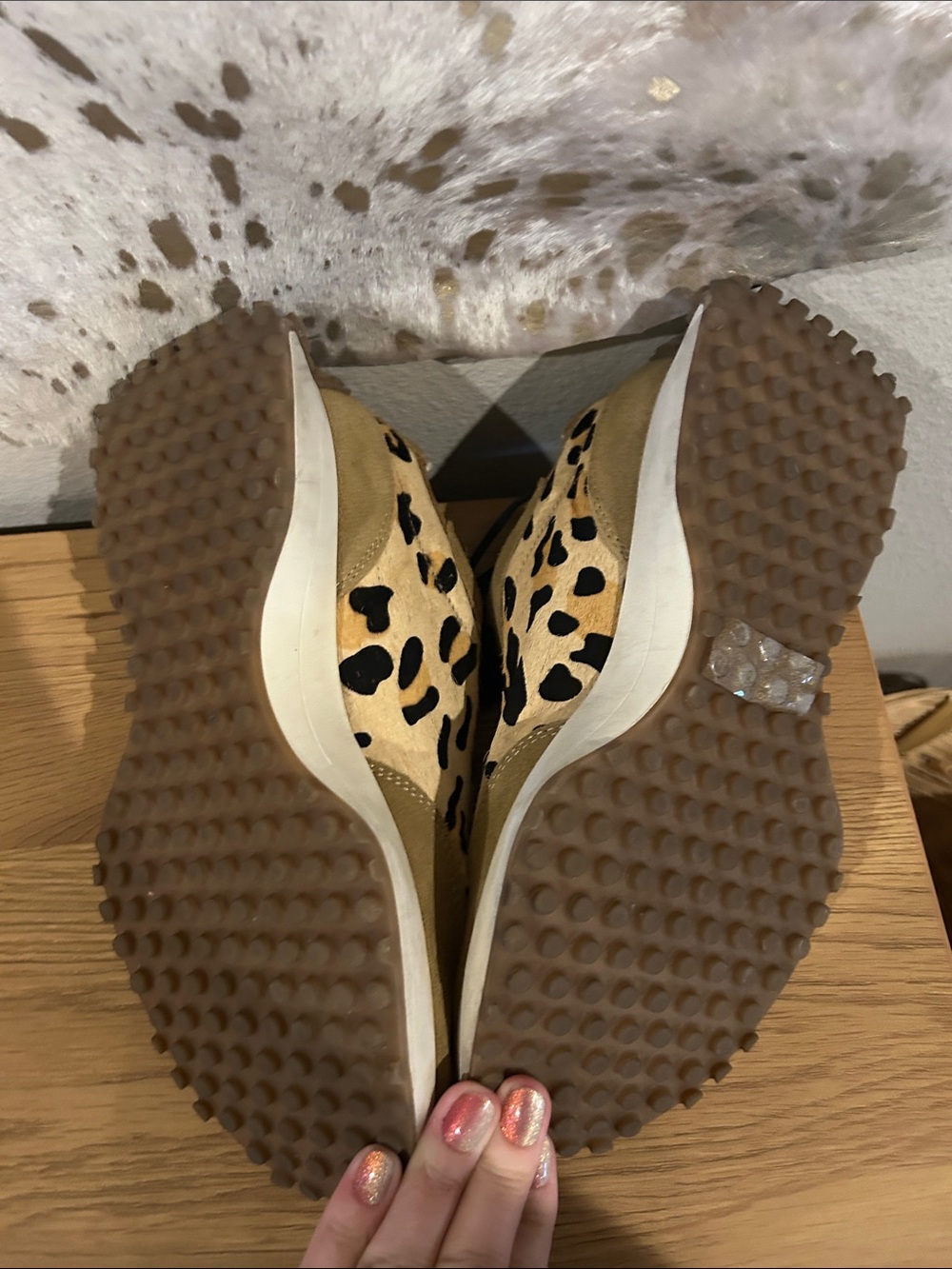 Steve Madden Campo 6 leopard Suede & Platform Sneakers - Tan/Black - Picture 7 of 7